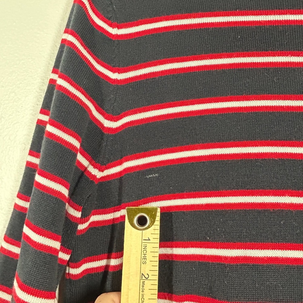 Tommy Hilfiger Womens Black Red Striped Cowl Neck Tunic Sweater L - Picture 6 of 11